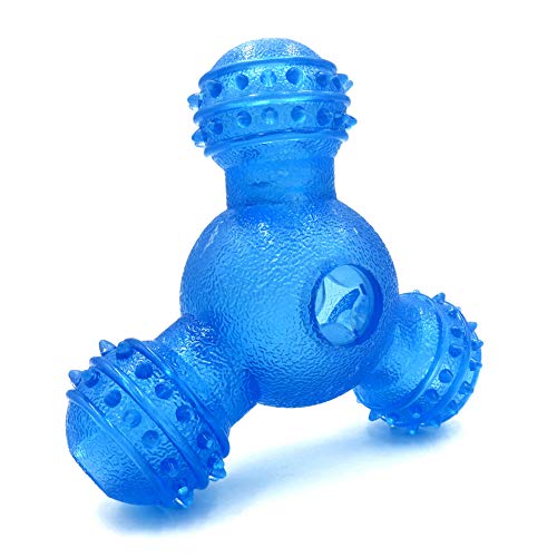 Rysmliuhan Shop hundespielzeug Unzerstörbar Hunde Kauspielzeug Hundekugeln Tough Hundebiss Spielzeug Spender Pet Feeder Ball Haustier-Spielball Blue von Rysmliuhan Shop