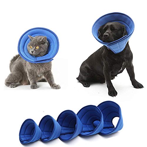 Trichter Hund Halskrause Hund Smart Collar für Hunde Elisabethanisches Halsband für Welpen Hund Anti Biss Cone Haustier-Trichterkegel Blue,2# von Rysmliuhan Shop