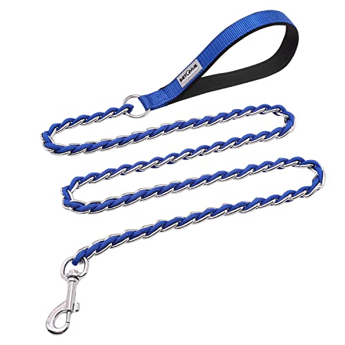Hundeleine aus Metall, kaufest, für mittelgroße und große Hunde, kaufest, 122 cm, robust, Anti-Bissschutz, bequem, weich gepolsterter Griff, Blau 3.0 Hundeleine aus Metall, kaufest, für mittelgroße und große Hunde, kaufest, 122 cm, robust, Anti-Bissschutz, bequem, weich gepolsterter Griff, Blau 3.0 von S-ETOVUS