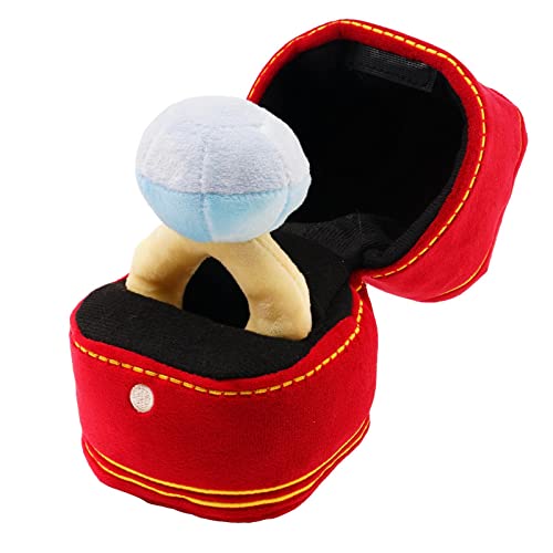 S-JIANG Hundespielzeug – Kreative Ringbox Plüschtier, gefülltes Plüsch-Quietschendes kleines Hundespielzeug, Welpen-Kauspielzeug, Geburtstagsüberraschung, interaktives Geschenk von S-JIANG