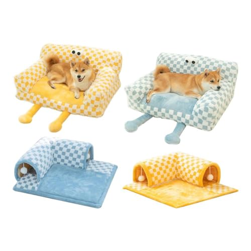 Warme Plüsch Katze Hund Tunnel Bett Katzentunnel und Bett Spielzeug Set, Perfekt für Katzen, Hunde, Kaninchen von S-JIANG