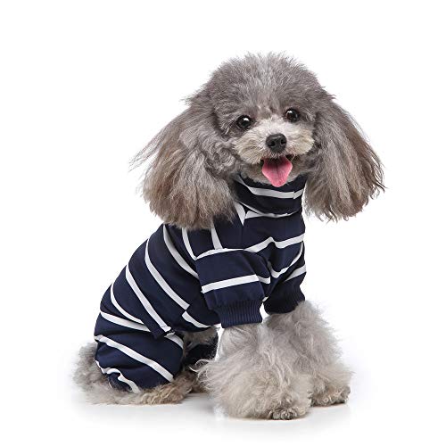 Hundekostüm, vierbeinige Kleidung, Rollkragen-Farbe, für drinnen und draußen, gestreiftes Hemd, weicher Schlafanzug, Frühlingssommer-Haustier-Bluse, Größe XL von S-Lifeeling