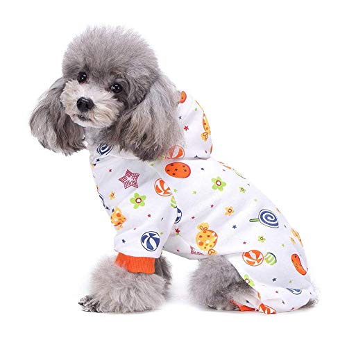 S-Lifeeling Hundekostüme für drinnen und draußen, Candy World Muster, bequemer Welpen-Schlafanzug, weiches Hunde-Overall, Shirt, bestes Geschenk, 100% Baumwolle, Mantel mittelgroße kleine Hunde von S-Lifeeling