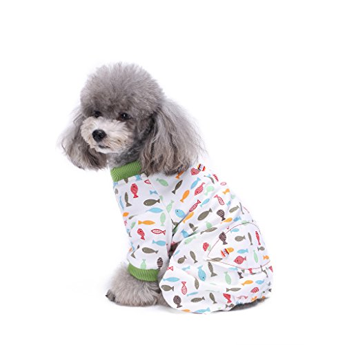 S-Lifeeling Hundekostüme für drinnen und draußen, Fischmuster, bequemer Welpen-Pyjama, weicher Hunde-Overall, Hemd, tolles Geschenk, 100 % Baumwolle, Mantel für mittelgroße und kleine Hunde S-Lifeeling Hundekostüme für drinnen und draußen, Fischmuster, bequemer Welpen-Pyjama, weicher Hunde-Overall, Hemd, tolles Geschenk, 100 % Baumwolle, Mantel für mittelgroße und kleine Hunde von S-Lifeeling
