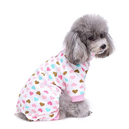 S-Lifeeling Hundekostüme für drinnen und draußen, Rollkragenmuster, bequem, Welpen-Schlafanzug, weiches Hunde-Overall, Shirt, bestes Geschenk, 100% Baumwolle, Mantel für mittelgroße und kleine Hunde von S-Lifeeling