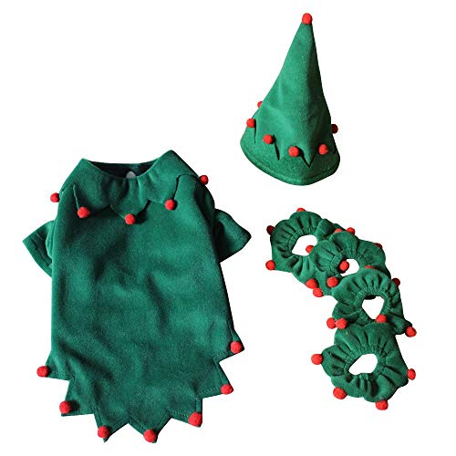 S-Lifeeling Weihnachts-Elfen-Outfit für Katzen, Kostüme, Urlaub, Halloween, Haustierkleidung, weich, bequem, Größe M von S-Lifeeling