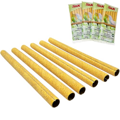 S&X 24 Stück Sandsitzstangen Abdeckungen für Sittiche, Kanarienvögel, Finken und andere kleine Vögel, Vogelsitzstangenabdeckungen, Schleifpapier S&X 24 Stück Sandsitzstangen Abdeckungen für Sittiche, Kanarienvögel, Finken und andere kleine Vögel, Vogelsitzstangenabdeckungen, Schleifpapier von S&X