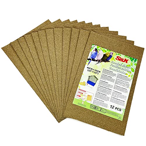 S&X Sandblätter für Vogelkäfig, 40 cm x 25 cm, Kiespapier, 12 Stück/Packung S&X Sandblätter für Vogelkäfig, 40 cm x 25 cm, Kiespapier, 12 Stück/Packung von S&X