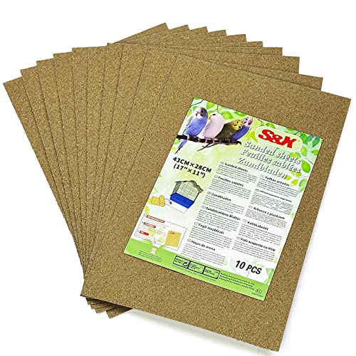 S&X Sandblätter für Vogelkäfige, 10 Stück/Packung – 43 cm x 28 cm S&X Sandblätter für Vogelkäfige, 10 Stück/Packung – 43 cm x 28 cm von S&X