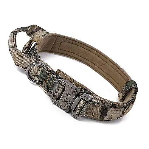 S.Lux Tactical Hundehalsband mit Griff, einstellbare Ausbildung militärische Hundehalsbänder Schnellverschluss Heavy Duty Metallschnalle für mittlere große Hunde von S.Lux