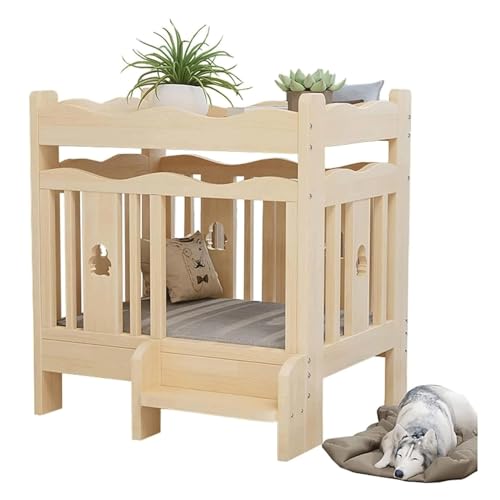 Hundebetten Holz-Hundebettrahmen, erhöhtes, kühlendes Haustierbett, Hundehütte für mittelgroße und kleine Hunde, Hundehütte mit Zaun, Tierheim Robuste Struktur Hundebetten Holz-Hundebettrahmen, erhöhtes, kühlendes Haustierbett, Hundehütte für mittelgroße und kleine Hunde, Hundehütte mit Zaun, Tierheim Robuste Struktur von SAAKO