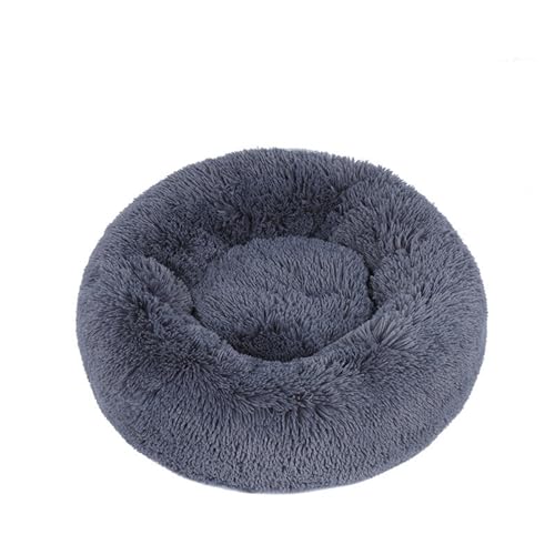 SAAKO Flauschiges rundes Anti-Rutsch Plüsch Katzenbett,Dark Grey SAAKO Flauschiges rundes Anti-Rutsch Plüsch Katzenbett,Dark Grey von SAAKO