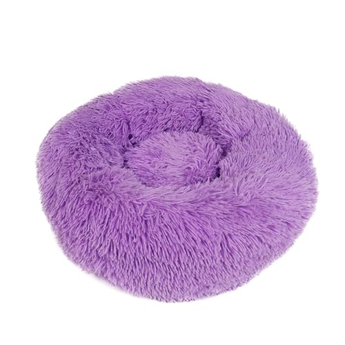 SAAKO Flauschiges rundes Anti-Rutsch Plüsch Katzenbett,Lila SAAKO Flauschiges rundes Anti-Rutsch Plüsch Katzenbett,Lila von SAAKO