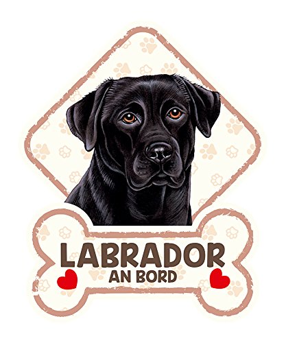 SAB Hundeschild mit Saugnäpfen für die Autoscheibe LABRADOR SCHWARZ 31 von SAB
