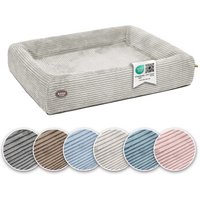 SABRO Hundebett KUDDE Cord grau 1,17 m, 1,5 m von SABRO