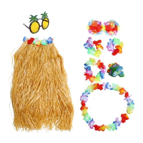 SAFIGLE 1 Satz Ananas Brille Hula Rock Hawaii-Outfits für Frauen hawaiianische Kleider Sommergirlande Hawaii Sonnenbrille Hawaii Outfit Kostüme im Hawaii-Stil Festliche Kostüme Stoff von SAFIGLE