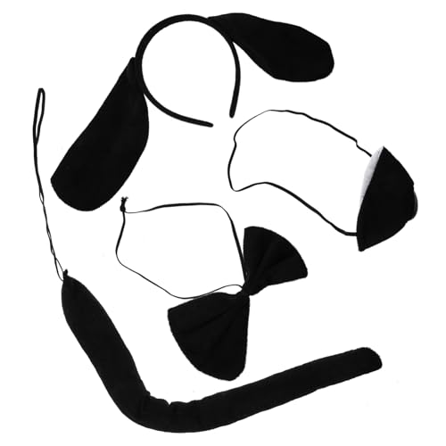 SAFIGLE 1 Satz Tierkostüm Set für Hundekostüm mit Haarreifen Fliege und Falscher Nase für Halloween Cosplay und Tier Themenpartys von SAFIGLE