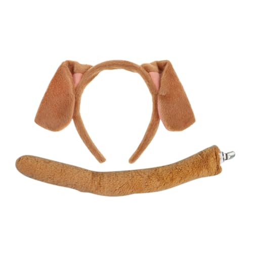 SAFIGLE 1 Satz Welpen Stirnband Diskette Hundeohren Stirnband mit Welpenohren Eselsohren Hündchenohren Stirnband Hundeschwanz Party-Kostüm-Requisite Hundestirnband Stoff von SAFIGLE