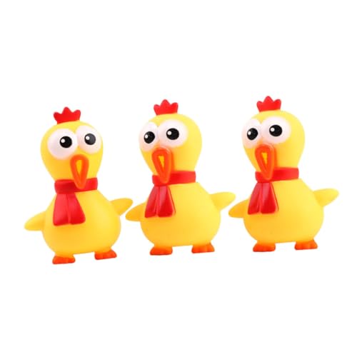 SAFIGLE 3 Latex schreit Huhn interaktives Spielzeug Huhn Spielzeug schreiendes Gummihuhn drück Mich Huhn Spielzeuge Hühnerspielzeug für Haustiere kniffliges Spielzeug für Haustier von SAFIGLE