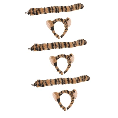 SAFIGLE 3 Sätze Tier-Ohr-Set Plüsch Cosplay Kostüme Hund Tierschwänze Zum Tragen Fuchskostüm Fuchsohren Stirnbänder Fuchs Katzenohren Stirnband Hörner Pelztierkostüm Stoff von SAFIGLE