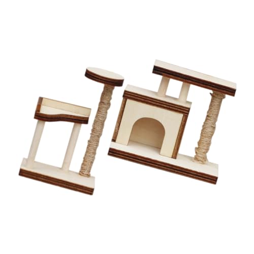 SAFIGLE Miniatur-katzenbäume Maßstab 1:12 Holzmodelle Puppenhausdekoration Mini-hausmöbelset von SAFIGLE