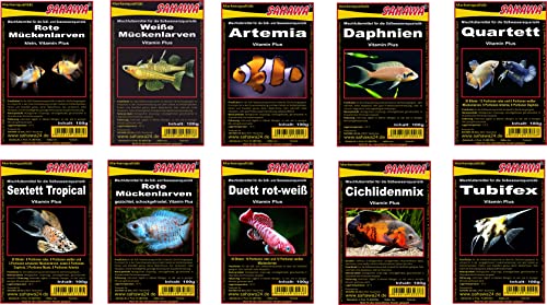 SAHAWA® Frostfutterpaket , 15 Blister á 100g, Zierfischfutter, Frostfutter, Fische, Barsche, Discus, Guppys, Goldfische (15 Blister 1,5 kg), Frostfutter Aquarium, Aquaristik, Frostfutter für Fische von SAHAWA®