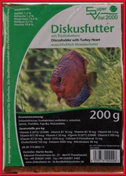 Fischfutter Diskusfutter SV2000 5X 200g Tafel (Truthahn) von Sahawa