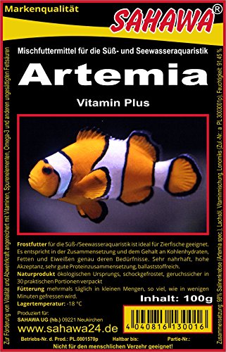 Fischfutter Frostfutter 100g Blister viele Sorten freie Auswahl für alle Zierfische und Marine Fische (MW) (Artemia 100g Blister (MW)) von SAHAWA