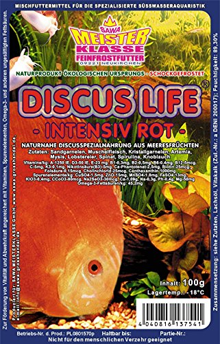 Fischfutter Frostfutter 100g Blister viele Sorten freie Auswahl für alle Zierfische und Marine Fische (MW) (Discusfutter intensiv rot 100g Blister) von SAHAWA