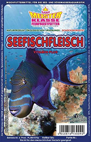 Fischfutter Frostfutter 100g Blister viele Sorten freie Auswahl für alle Zierfische und Marine Fische (MW) (Fischfleisch 100g Blister (MW)) von SAHAWA