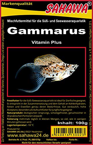 Fischfutter Frostfutter 100g Blister viele Sorten freie Auswahl für alle Zierfische und Marine Fische (MW) (Gammarus/ Bachflohkrebse 100g Blister (MW)) von SAHAWA