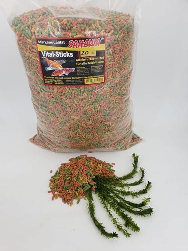 Fischfutter Teichfutter SAHAWA Premium Teichsticks 3-Fach Mix 20 l = 2,3 Kg + 1x Egeria Densa Wasserpest ca. 20 cm Teichpflanze Fischfutter Teichfutter SAHAWA Premium Teichsticks 3-Fach Mix 20 l = 2,3 Kg + 1x Egeria Densa Wasserpest ca. 20 cm Teichpflanze von SAHAWA