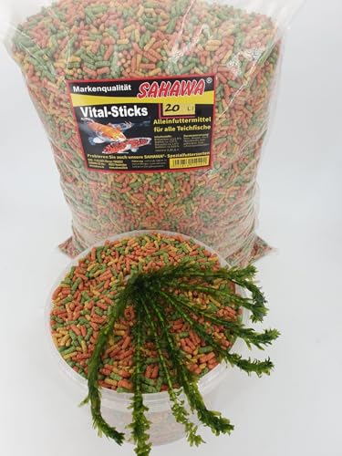 Fischfutter Teichfutter SAHAWA Premium Teichsticks 3-Fach Mix 20 l = 2,3 Kg + 1x Egeria Densa Wasserpest ca. 20 cm Teichpflanze Fischfutter Teichfutter SAHAWA Premium Teichsticks 3-Fach Mix 20 l = 2,3 Kg + 1x Egeria Densa Wasserpest ca. 20 cm Teichpflanze von SAHAWA