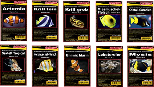 Frostfutter Meerwasser 10 x 100g Blister Fischfutter Freie Auswahl von SAHAWA