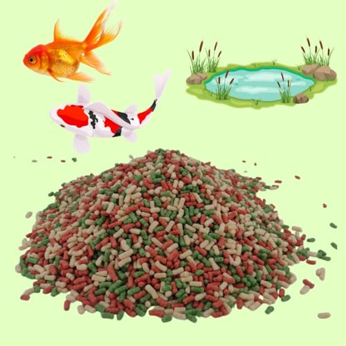 Premium Teich-Sticks bunt 3 kg Sack (ca. 35 L) - 4 mm schwimmend für Teichfische, Goldfische & Kois von SAHAWA, für dem Gartenteich, Sticks 3-farbig von SAHAWA