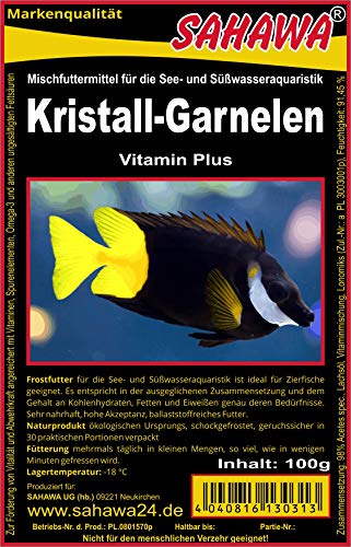 SAHAWA® Frostfutter 5X 100g Blister Kristallgarnelen Fischfutter Aquarium von SAHAWA