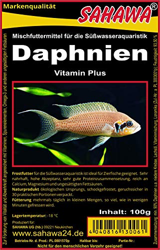 Sahawa Frostfutter Daphnien Wasserflöhe 10 x 100g Blister Fischfutter von Sahawa