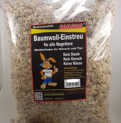 Sahawa Baumwolleinstreu 160 l Baumwolle Einstreu Naturstreu von Sahawa