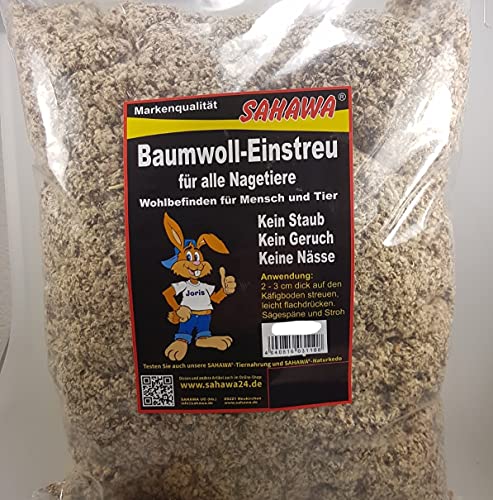 SAHAWA Baumwolleinstreu 160 l Baumwolle Einstreu Naturstreu von SAHAWA