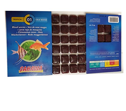 Sahawa BLAU 15x 100g Brutto Rote Mückenlarven Frostfutter für Fische Aquarium-Futter von SAHAWA