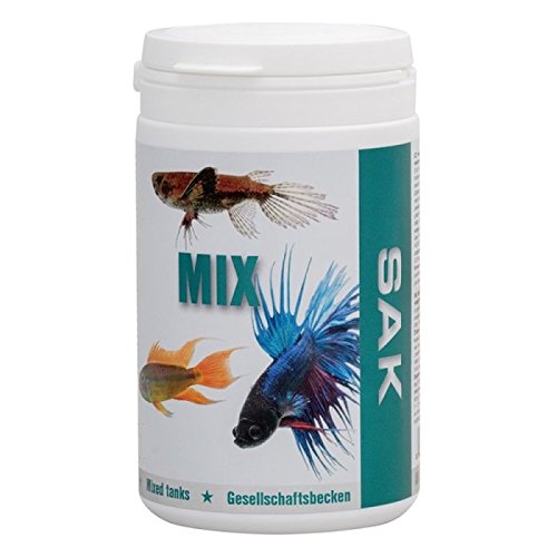 SAK Mix Granulat Größe 0 Fischfutter Salmler Barben Lebendgebärende Labyrinthfische Welse 300 ml Dose von SAK
