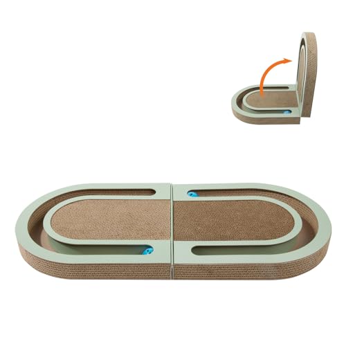 Klappbares Katzenkratzpad mit Jagdglocken, doppelseitig, interaktiv, langlebig, Katzenkratzer aus Pappe, Katzenkratzbrett for Katzen, Pappkratzpads for Katzenspielzeug im Innenbereich/436 Klappbares Katzenkratzpad mit Jagdglocken, doppelseitig, interaktiv, langlebig, Katzenkratzer aus Pappe, Katzenkratzbrett for Katzen, Pappkratzpads for Katzenspielzeug im Innenbereich/436 von SAKURRDD