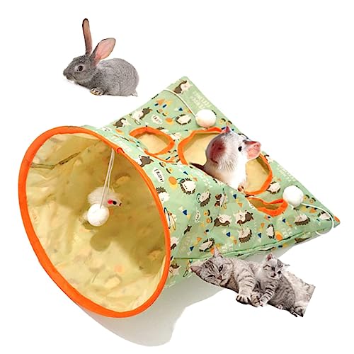 Pet Drill Eimer Crinkle Sound Cute Interactive Pattern Cat Tunnel Bag Plüsch Maus Kratzfestes Spielzeug für Kätzchen (Egel) von SALALIS