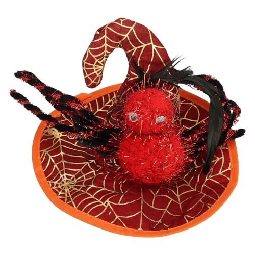 SALALIS Haustier-Spinnen-Kostüm-Hut, Katzen-Cosplay-Hexenhut, Lustiges und Einzigartiges Dekor für Halloween-Themenparty, Bequem für Kleine Katzen und Hunde von SALALIS