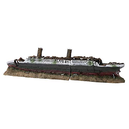 SALALIS Lebendig Detaillierte Boots-Schiffswrack-Ornament, Aquarium-Dekoration mit Umweltgefühl von SALALIS