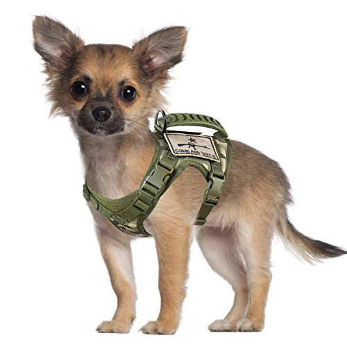 SALFSE Taktisches Hunde-Trainingsgeschirr, Outdoor-Arbeitsweste, verstellbar, Militär, MOLLE-Hundeweste, Geschirr mit Gummigriff (XS (1 Stück, Camo) von SALFSE