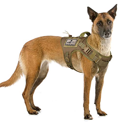 Taktisches Hunde-Trainingsgeschirr Outdoor Arbeitsweste Verstellbare Militärweste MOLLE Hundeweste Geschirr mit Gummigriff von SALFSE