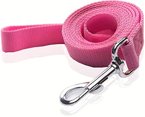 Nylon-Hundeleine, 1,2 m, 1,5 m lang, für mittelgroße und große Hunde, 2,5 cm breit (2,5 cm x 1,2 m, Rosa) von SALO