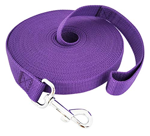 SALO Nylon-Trainingsleine für kleine, mittelgroße und große Hunde, 1,9 cm breit, 6,1 m, 9,1 m, 12,2 m, 15,2 m lang, für Gehorsamkeitstraining, Camping oder Garten SALO Nylon-Trainingsleine für kleine, mittelgroße und große Hunde, 1,9 cm breit, 6,1 m, 9,1 m, 12,2 m, 15,2 m lang, für Gehorsamkeitstraining, Camping oder Garten von SALO