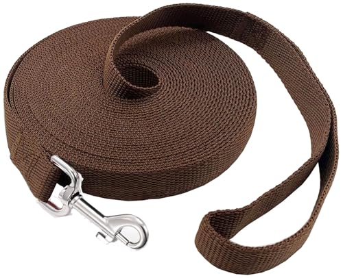 SALO Nylon-Trainingsleine für kleine, mittelgroße und große Hunde, 2,5 cm breit, 6,1 m, 9 m, 12,2 m, 15,2 m lang, für Gehorsamkeitstraining, Camping oder Garten SALO Nylon-Trainingsleine für kleine, mittelgroße und große Hunde, 2,5 cm breit, 6,1 m, 9 m, 12,2 m, 15,2 m lang, für Gehorsamkeitstraining, Camping oder Garten von SALO